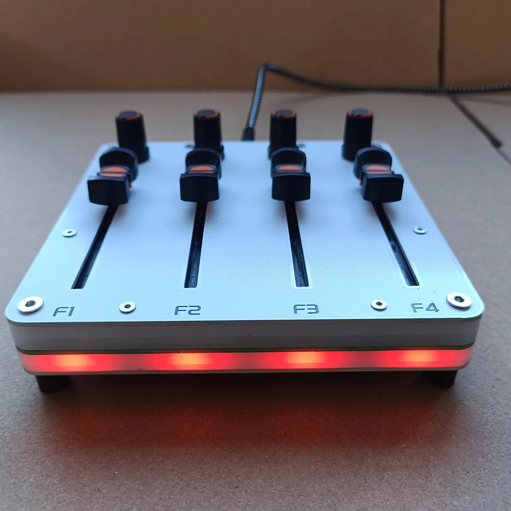 4ノブ＆4フェーダーmidiコントローラー、カスタマイズ可能なccマッピング付き