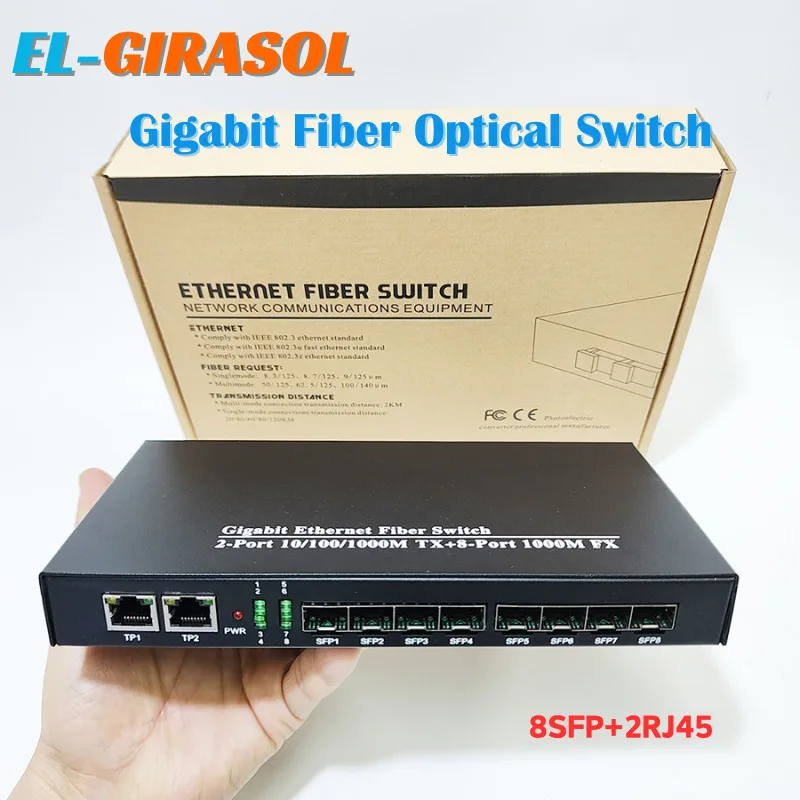 

Media Converter 8sfp2e 2rj45 Gigabit Fiber Optical Switch Gigabit Fiber 1000mbps Sfp Fiber Media Converter to Rj45 Gigabit