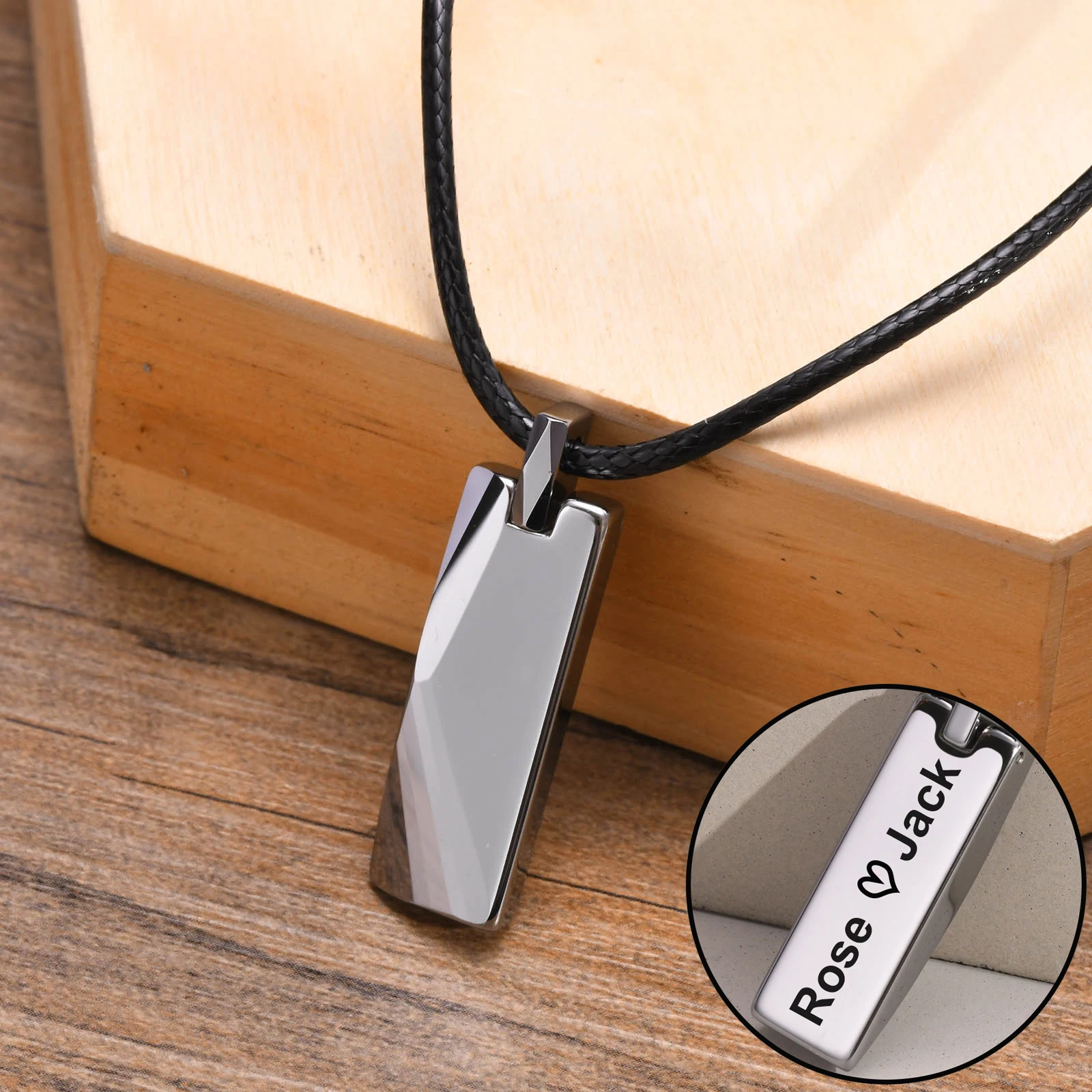 Customized Tungsten Pendants Personalized Anti-scratch High Polished Necklace Pendant for Men Jewelry Gifts Custom Name Logo