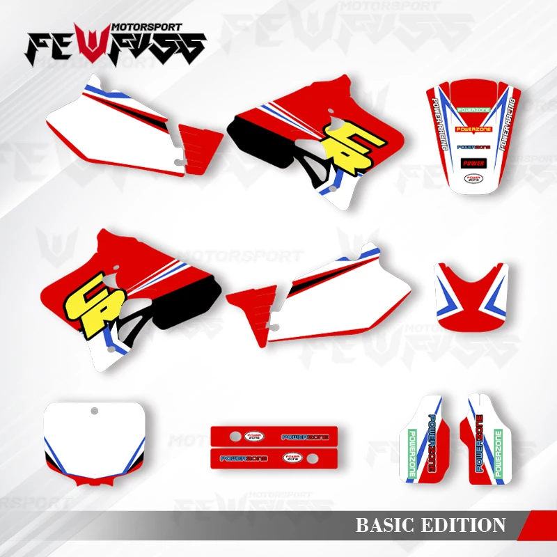 

Fewfuss Graphics Decals Stickers Motorcycle Background Custom For Honda 1995 1996 1997 CR125 1995 1996 CR250 003