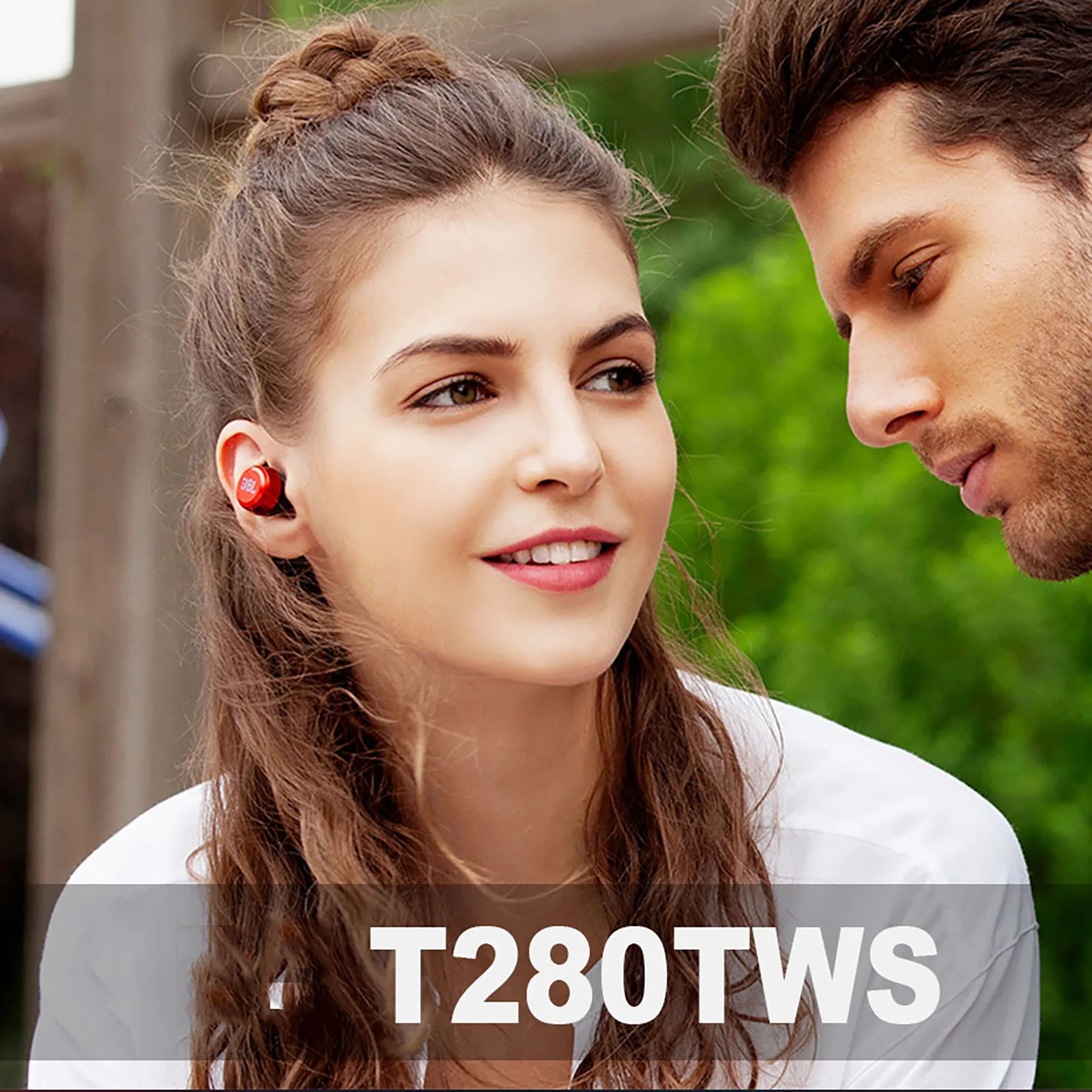 T280 Draadloze Bluetooth-oortelefoon Sporthoofdtelefoon met oplaadetui