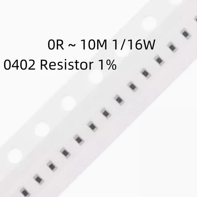 100szt 1% 0402 Rezystor SMD 0R ~ 10M 1/16W 0.1 1 10 22 100 150 220 330 ohm 1K 2.2K 4.7K 10K 100K 1R 10R 100R 150R 220R 330R 1M