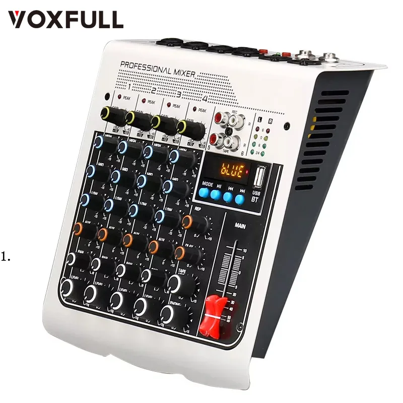 Voxfull MIX-400 Mixer audio professionale a 8 canali con console di missaggio per lettore MP3 USB di mixer per console audio DJ