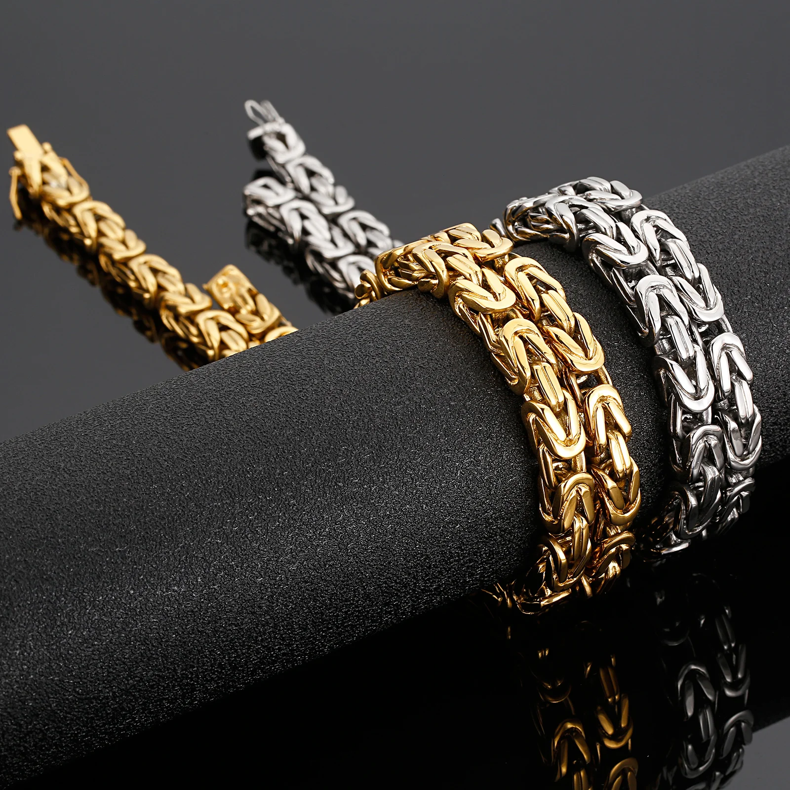 8MM Width Male 316L Stainless Steel Double Link Chain Necklace For Men Jewelry Emperors Chain Necklace Gift