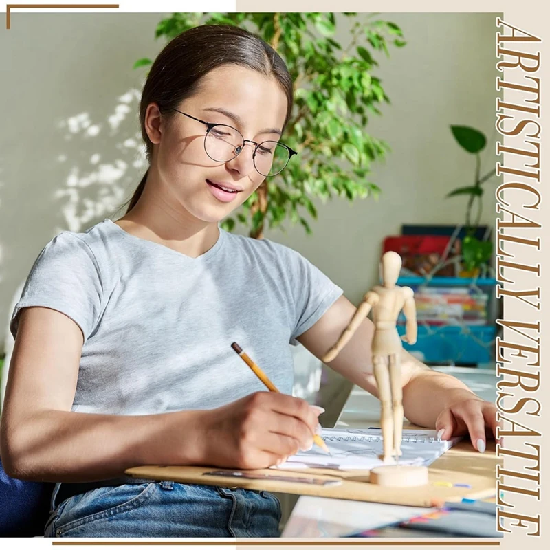 4 Pcs Posable Wooden Mannequin Figure Wood Human Model Drawing Figure For Sketching Painting Christmas Desk Decor