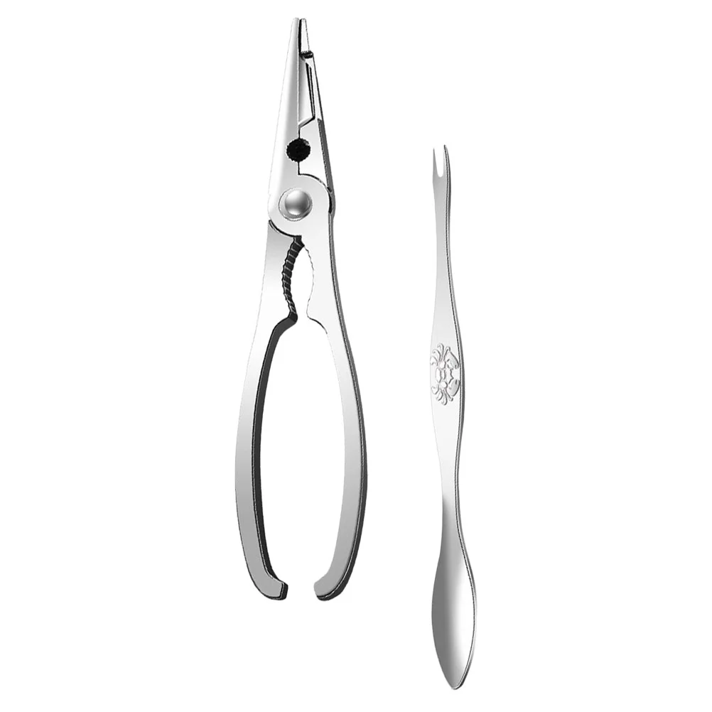 Crab Claws and Needles Crackers Eating Tool Handheld Scissor Shears Opening Stainless Steel Kitchen Pick Leg Plier