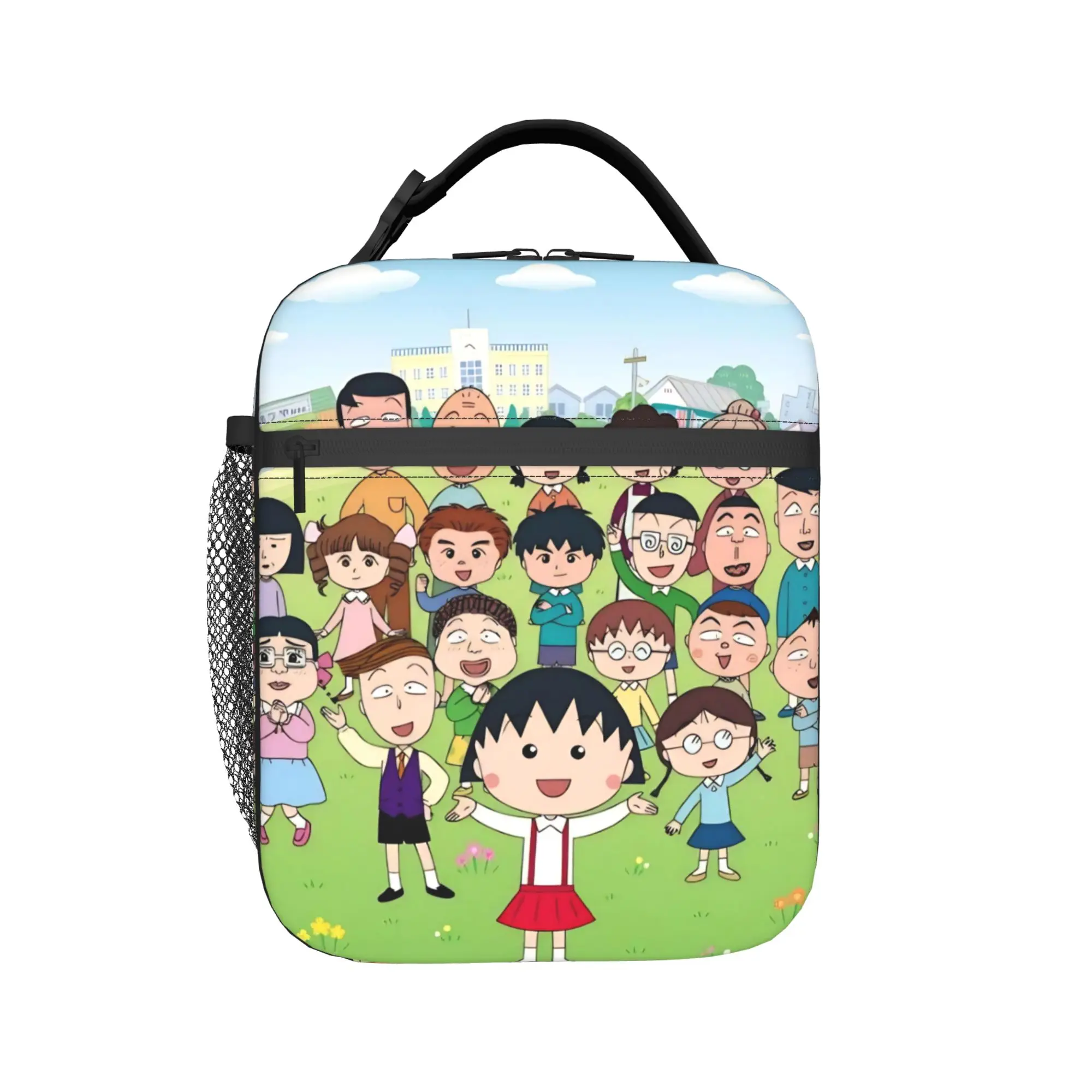 Marukos Anime School Friends Nostalgia Insulated Lunch Bags Thermal Bag Reusable,Lunch Container  High Capacity Tote Lunch Box