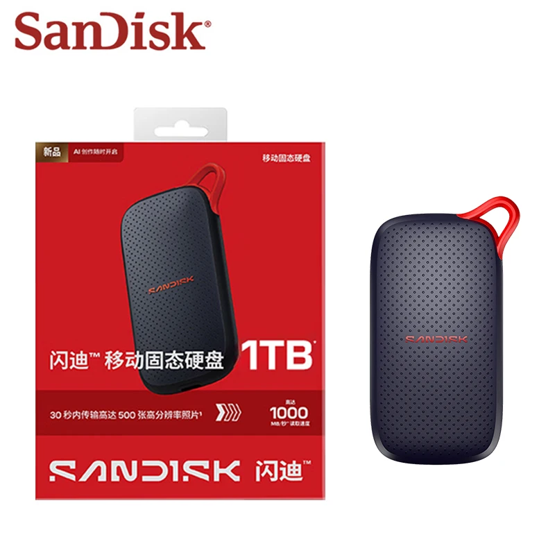 Original SanDisk Portable SSD V3 E31 500GB 1TB 2TB USB3.2 Gen2 USB‑C Up to 1000MB/s External Solid State Drive For Laptop Mac