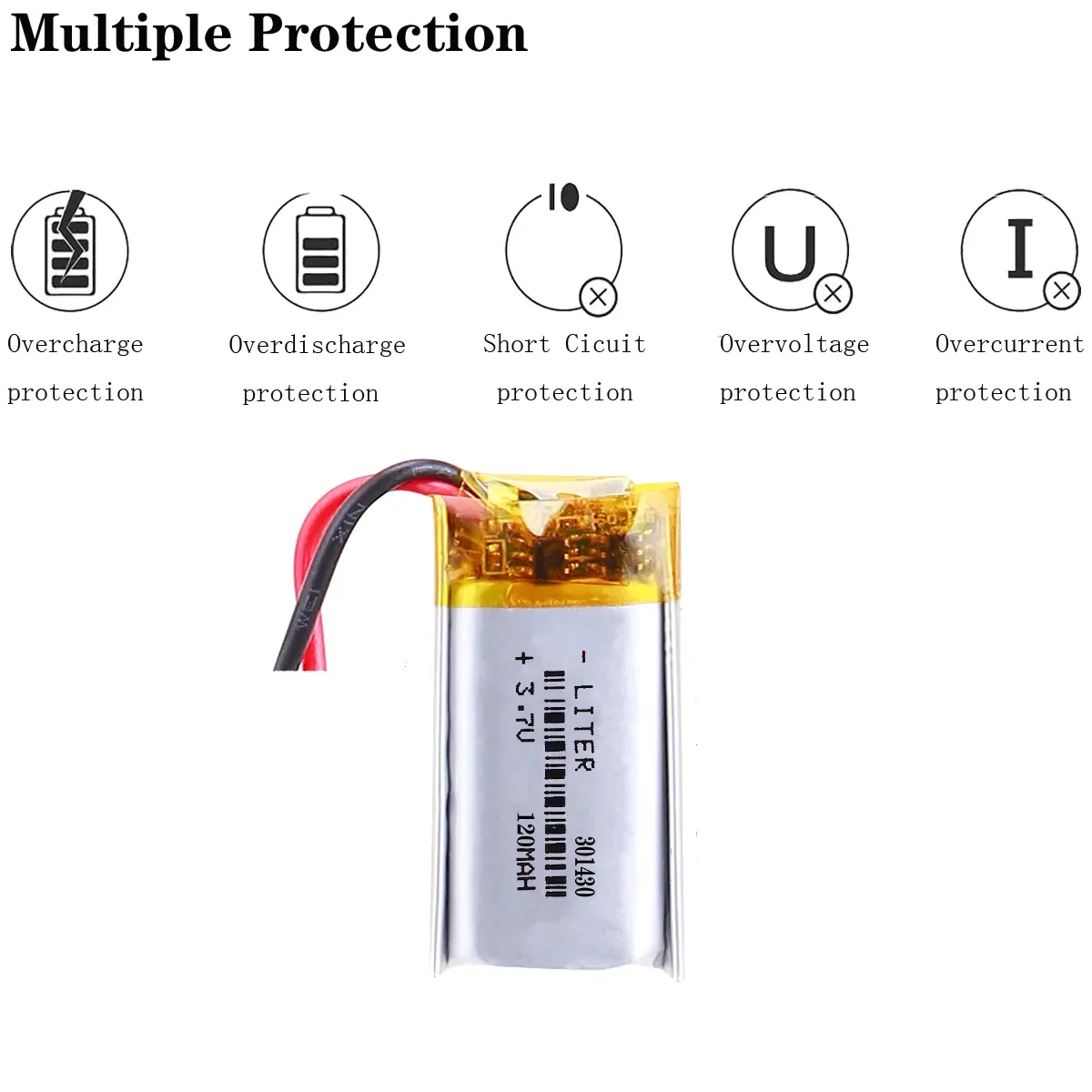 3.7V lithium polymer battery 301430 301530 120MAH Bluetooth speakers steelmate small toys
