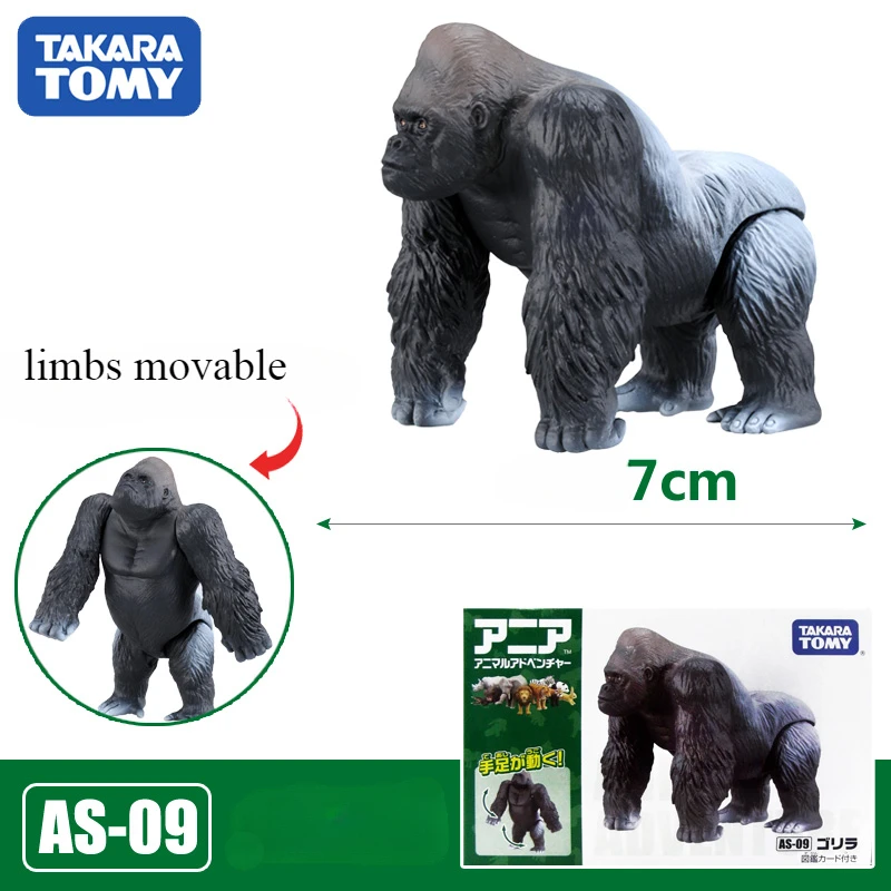 TAKARA TOMY Simulated Gorilla Wild Animal Model Anlia Children's Cognitive Toy Collection Decorative Ornaments Birthday Gift