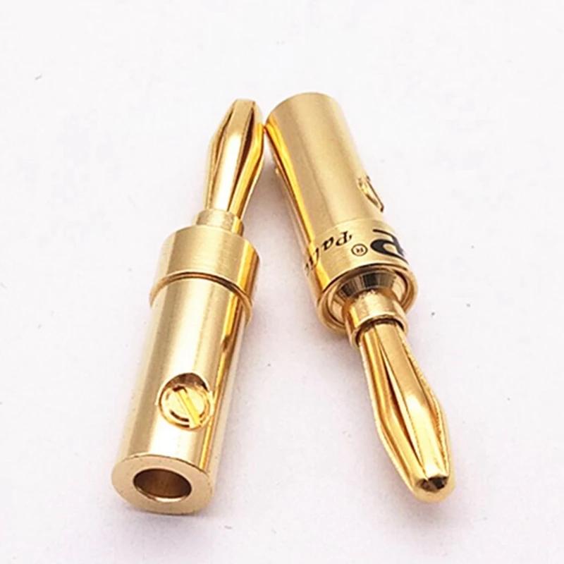 RISE-20Pcs HIFI Banana Plug Gold-Plated Copper Banana Speaker Plug Connector Adapter Audio Converter For Speaker Amplifiers