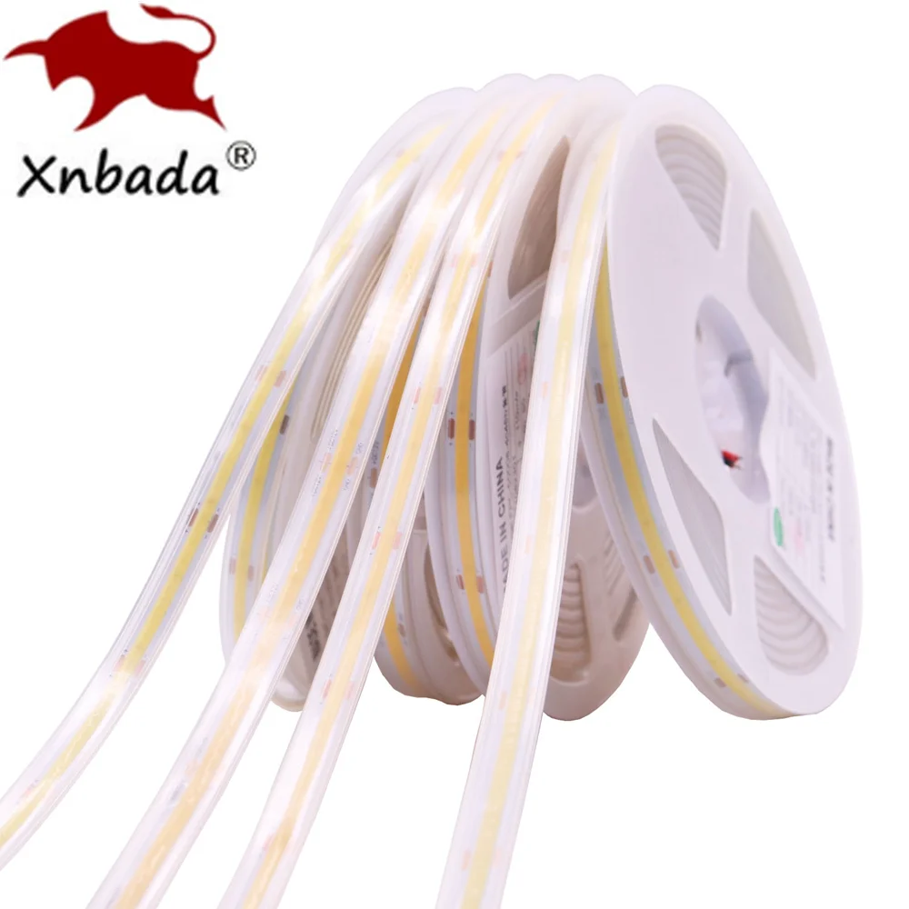 5M COB LED Strip 480/528 LEDs High Density IP67 Waterproof Flexible COB LED Lights DC12V/24V Warm Natural Cool White LED Tape
