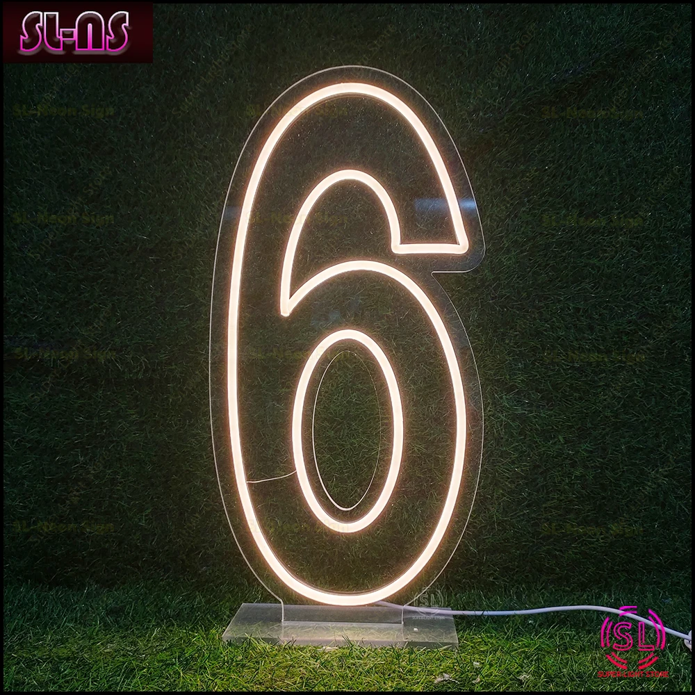 Big 75cm/30inch High set Numbers Set 0 1 2 3 4 5 6 7 8 9 Digital Neon Signs for Birthday Party LED Light Up Signs Wedding Decor