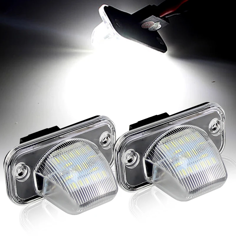 2PCS LED License Plate Lights For Vw T4 90~03, Transporter Syncro 1993~2004, Candy 04~, Jetta/Syncro 05~ Auto Number Lamp 12V