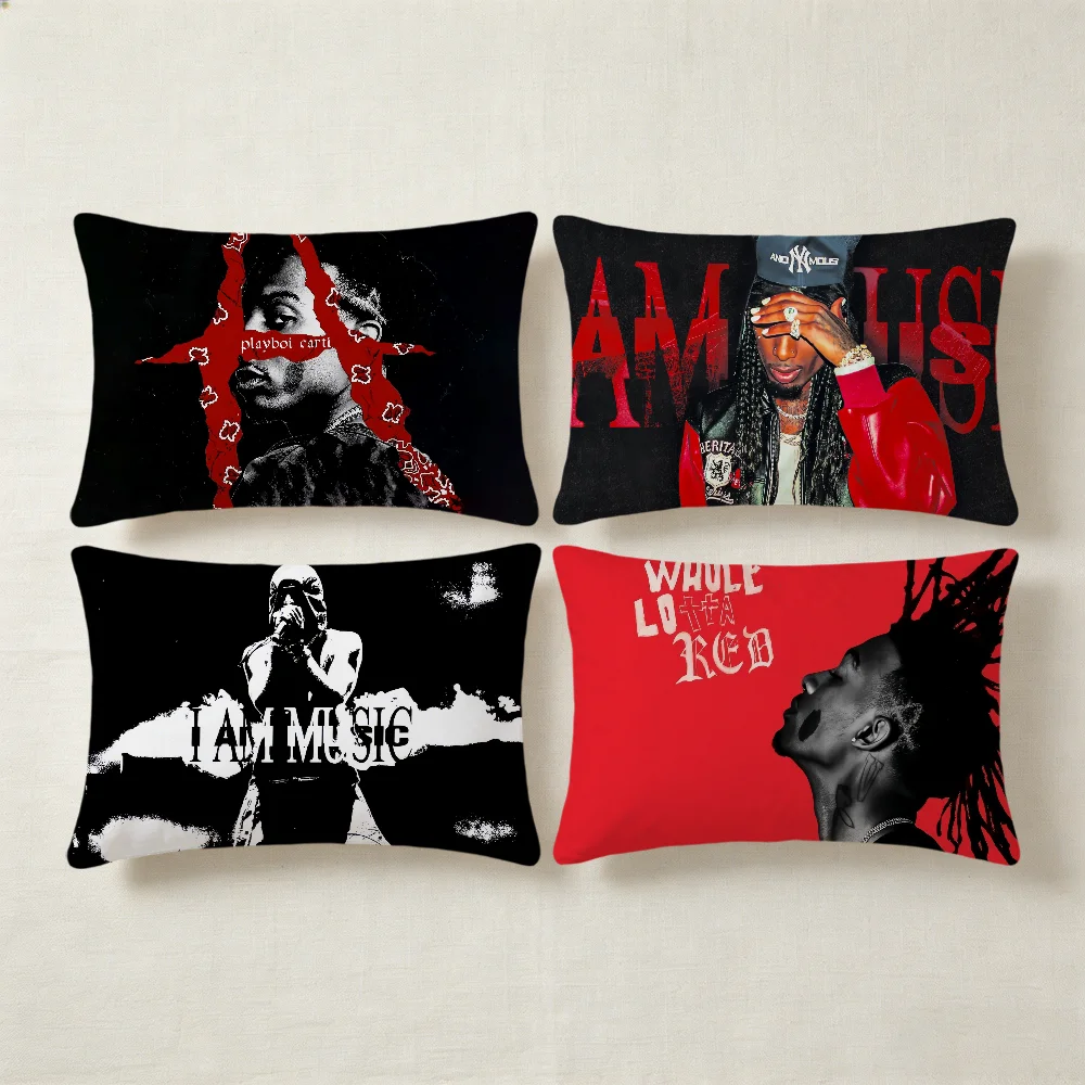 P-playboi-i C-carti cushion cover Rectangle Pillow Cover Home Sofa living Room Dorm bedside hogar Pillowcase party gift