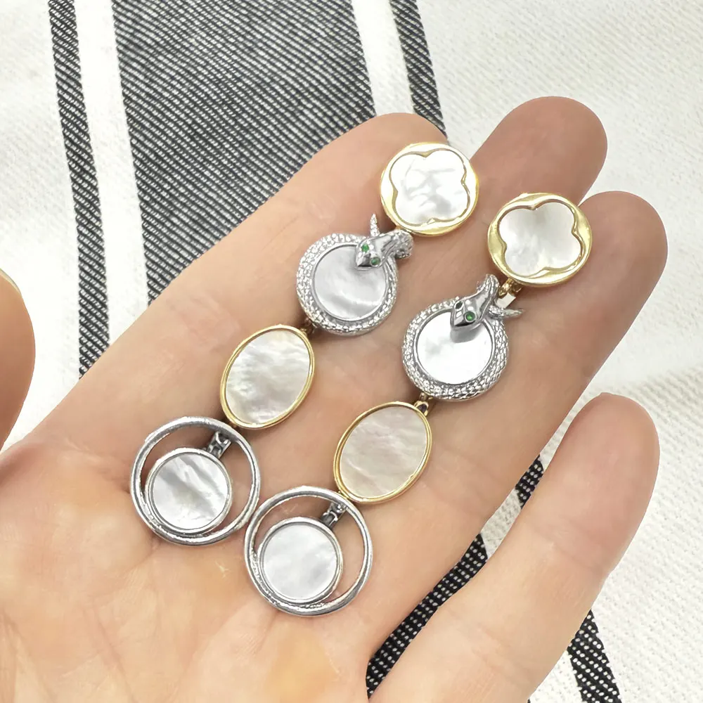 OCESRIO Shell Flower Earring Hooks for Earrings Making Copper Gold Plated Handmade Jewelry Findings DIY Wholesale erha096