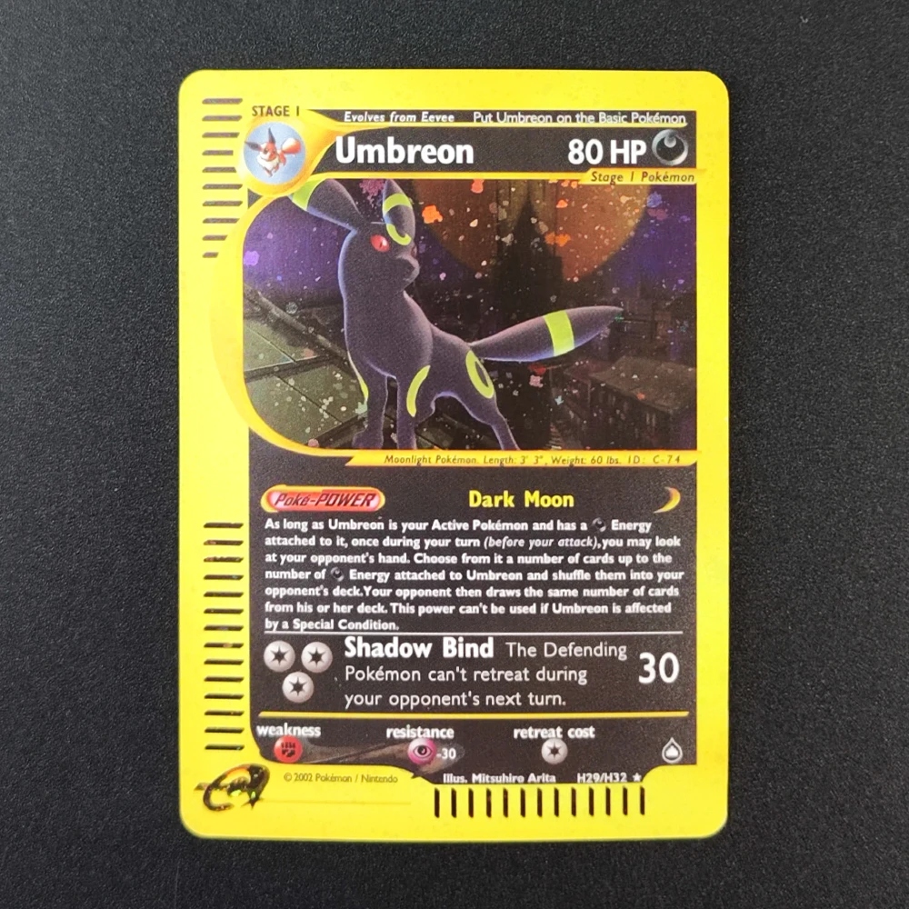 

Коллекционная игровая карта DIY Pokemon Card e-Card: Aquapolis, Lugia, Umbreon, Nidoking, Secret H29/H32, 149/147, 41/147 (английская версия)