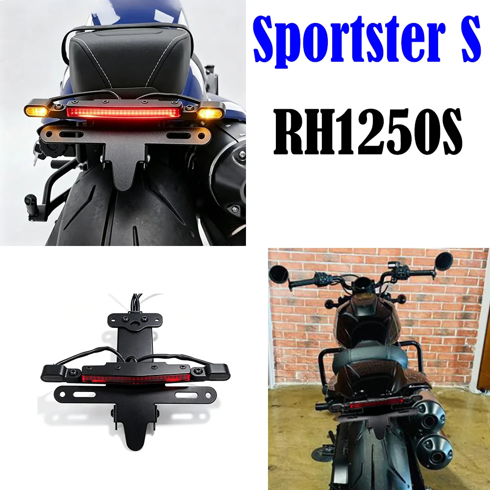 New model for Harley Sportster S 1250 RH1250S fender rear LED license plate holder  turn signal light bracket 2021-2023