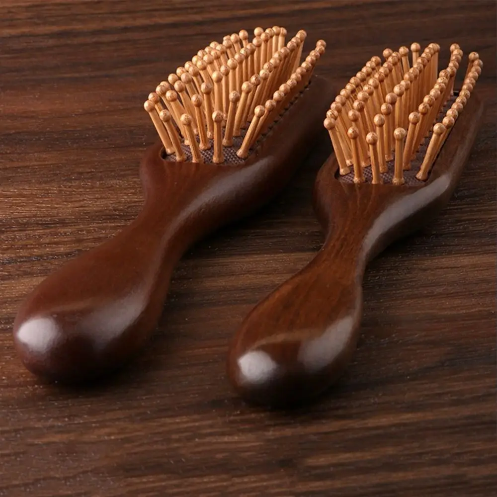 Anti Static Wooden Massage Comb Scalp Relax Natural Wood Air Cushion Hairbrush Handmade Thicken Head Meridian Hair Comb Girl