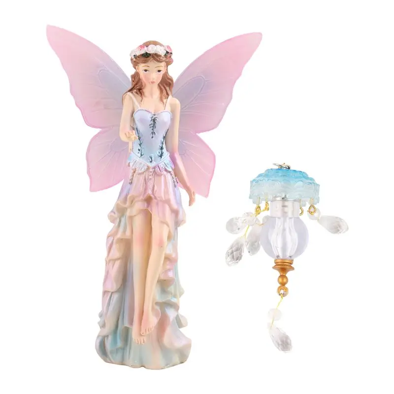 Decorative Battery Operated Flower Fairy Wall Lamp With Wings, For Girl S Room Lighting Sconce-AA26
