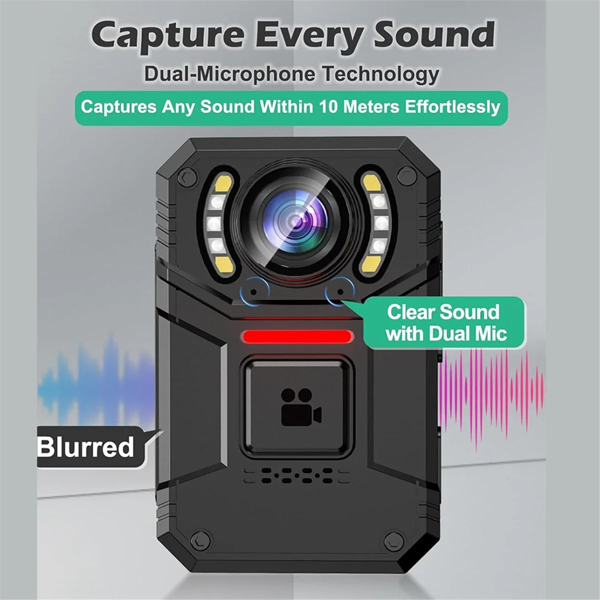 

NEW 4K Body Camera with Audio and Video, 2inch IPS Screen Bodycam Camera with Sound and Night Vision for Security, Police