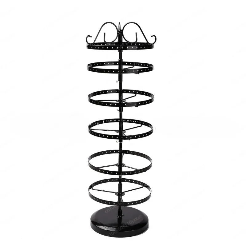 Hot Selling 6-Tier Rotating Earring Stand, Multi-Layer Display Holder for Studs and Hoops, Jewelry Showcase Organizer