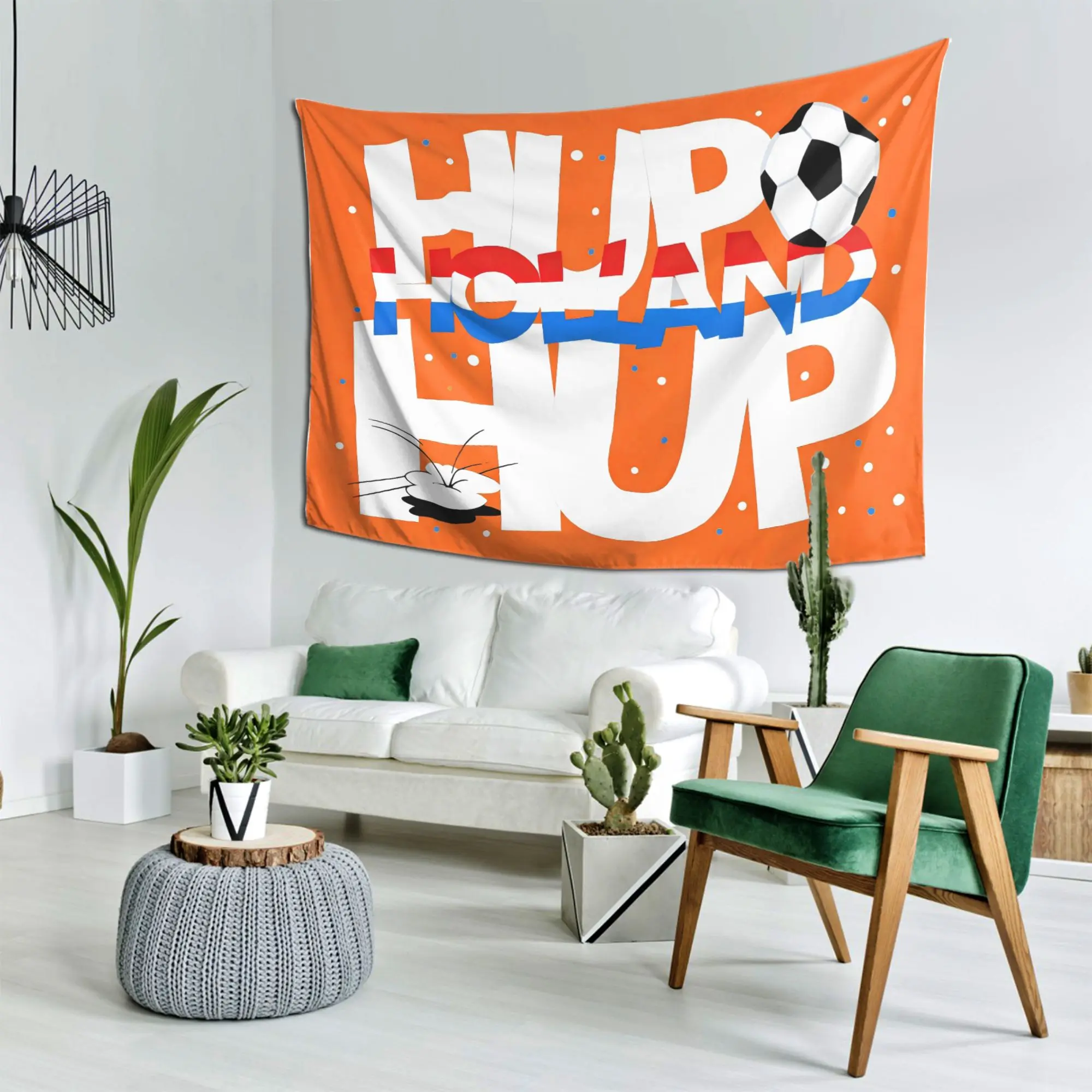 VIKAMA Football Cheer Tapestry Hup Holland Hup Fan Cheer Wall Covering Living Room Watching Background Room Decoration