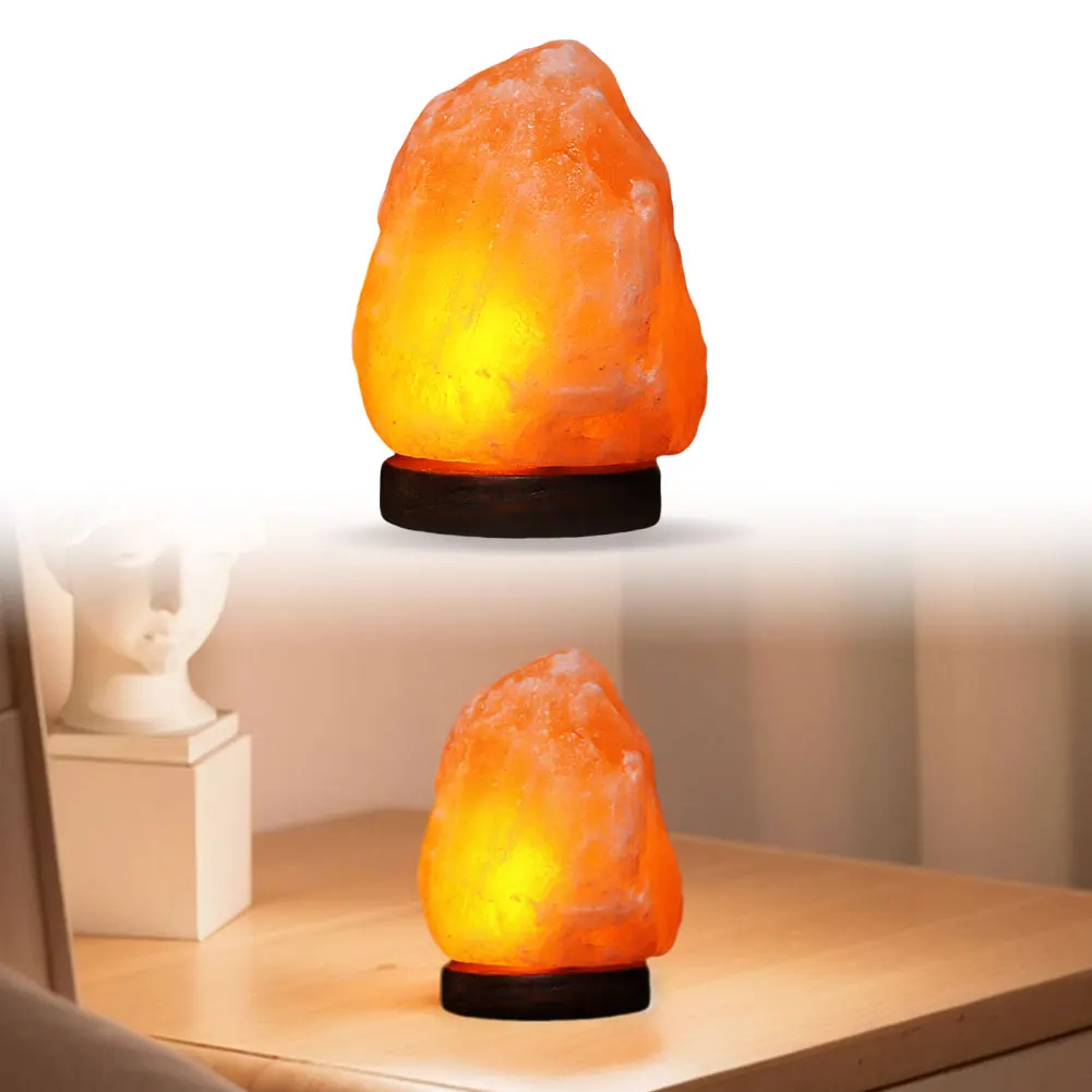Home Bedroom Decoration Himalayan Salt Lamp LED Night Light with Base LED Atmosphere Lamp Classic Table Light