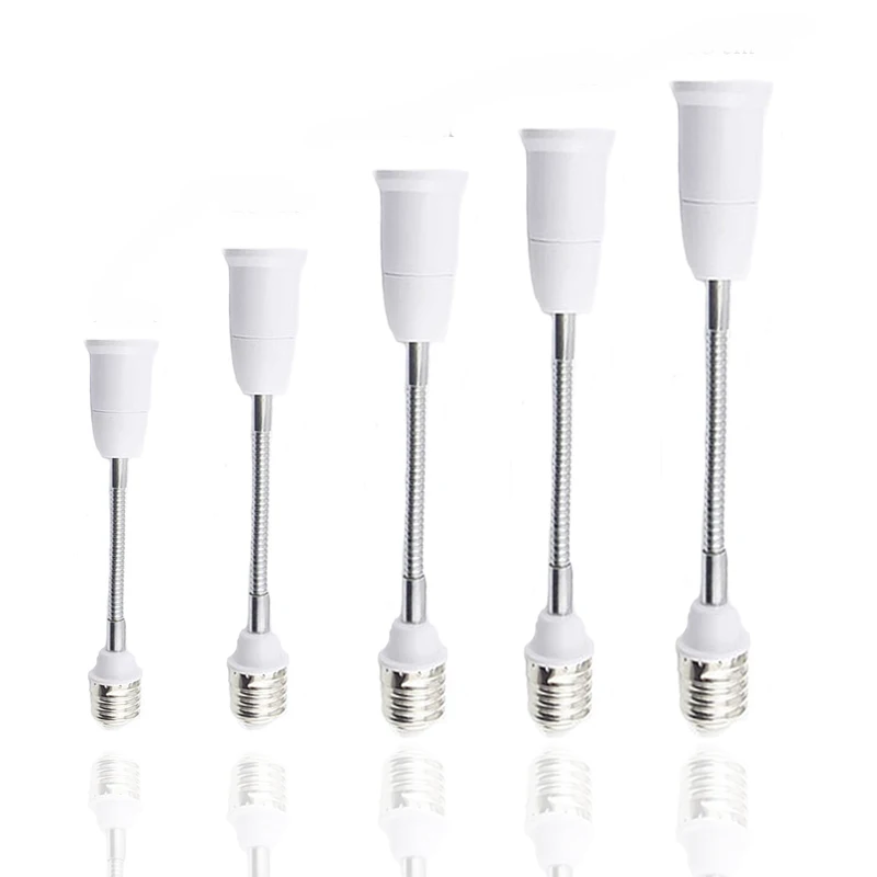 E27 to E27 LED Light Bulb Base Socket Flexible Extension Lamp Holder Converter Plug 18cm/28cm/38cm/48cm/58cm