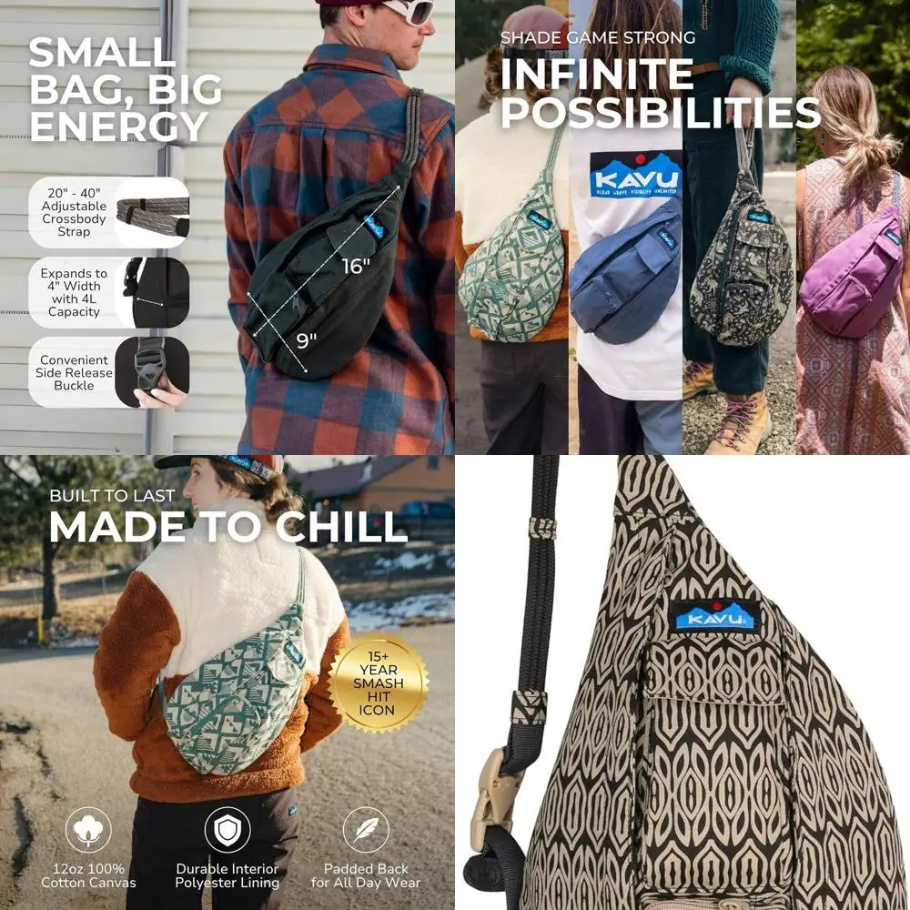 

Cotton Mini Rope Crossbody Bag - Lightweight Sling Style Accessory