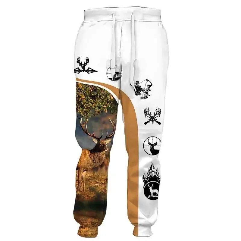 Fashion Spring and Autumn Men's Sports Pants Hunting Deer Camo 3D Printed Pants Neutral Harajuku Street Casual Sports PantsZ0151