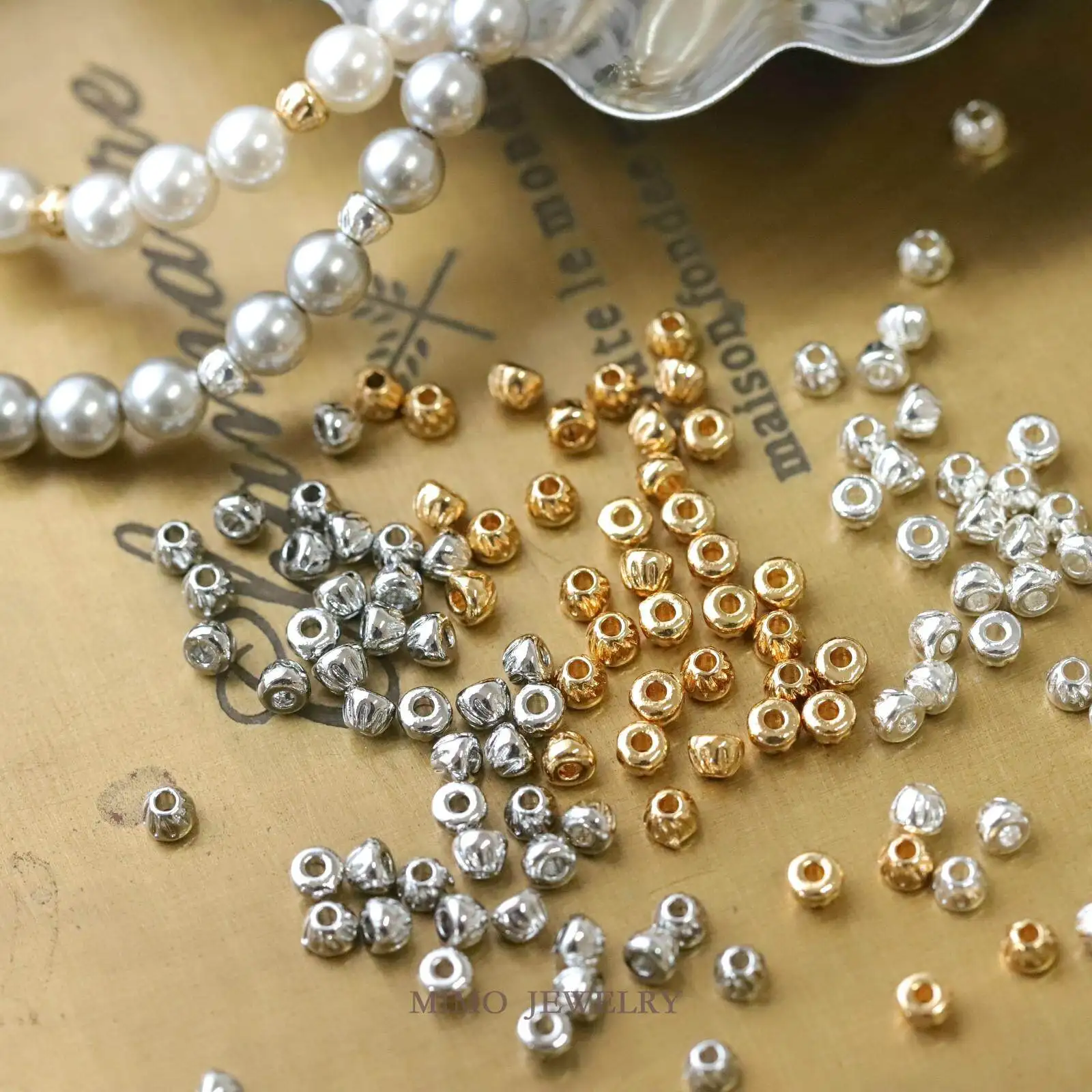 

Brass Gold Plated Small steamed buns mini Spacer Beads Loose Beads for Jewelry Making DIY Bracelet Necklace Accessories
