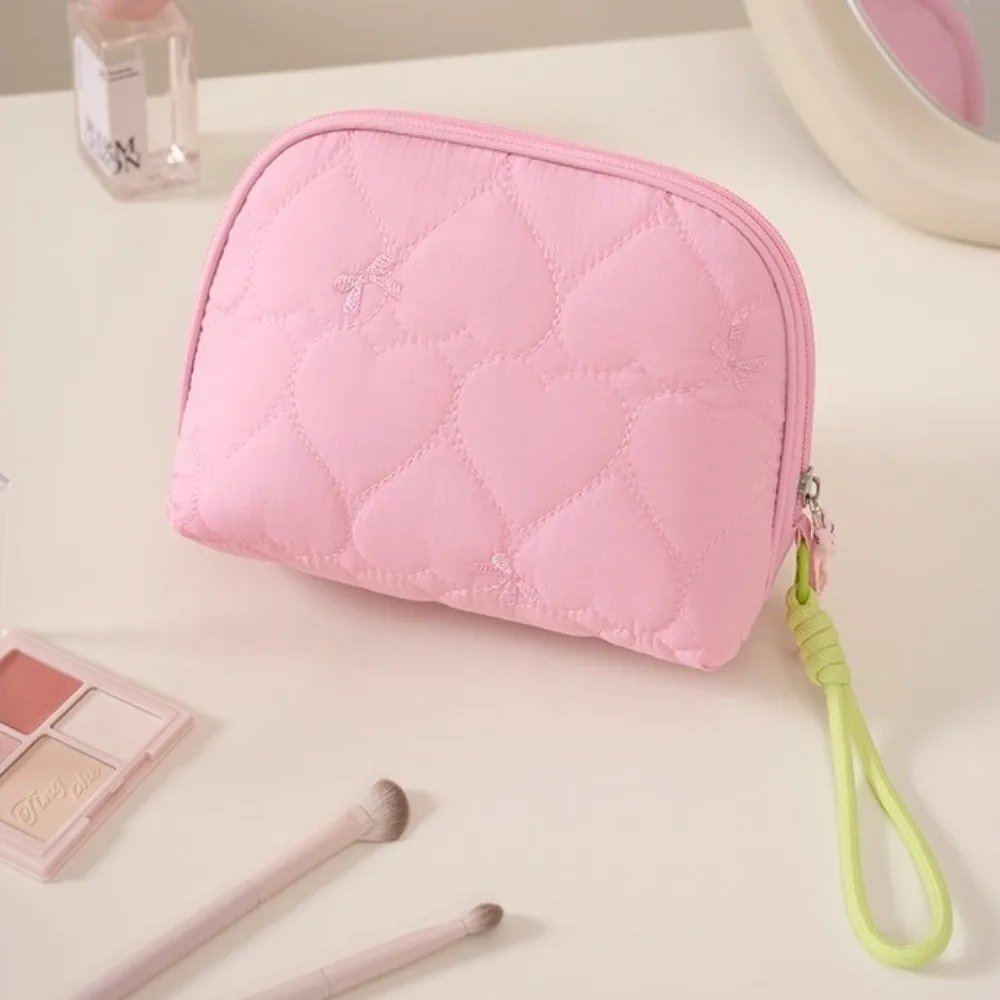 Cute Large Capacity Quilted Cosmetic Bag Candy Color Ultralight Storage Bag Zipper Closure Portable Women Clutch Pouch For Women