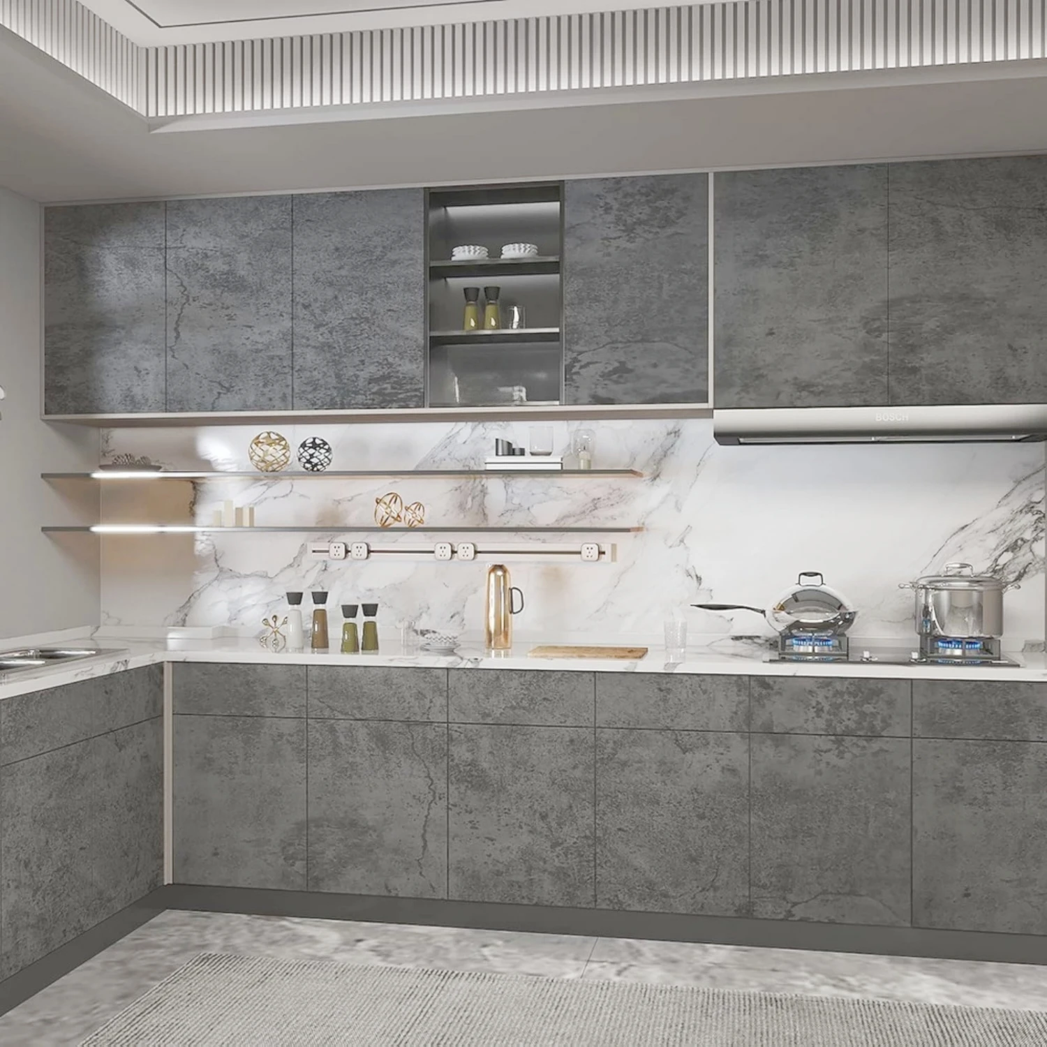 PVC Waterproof Self-Adhesive Wallpaper Vintage Cement Gray Wall Contact Paper Store Bedroom Livingroom Renovation Vinyl Stickers
