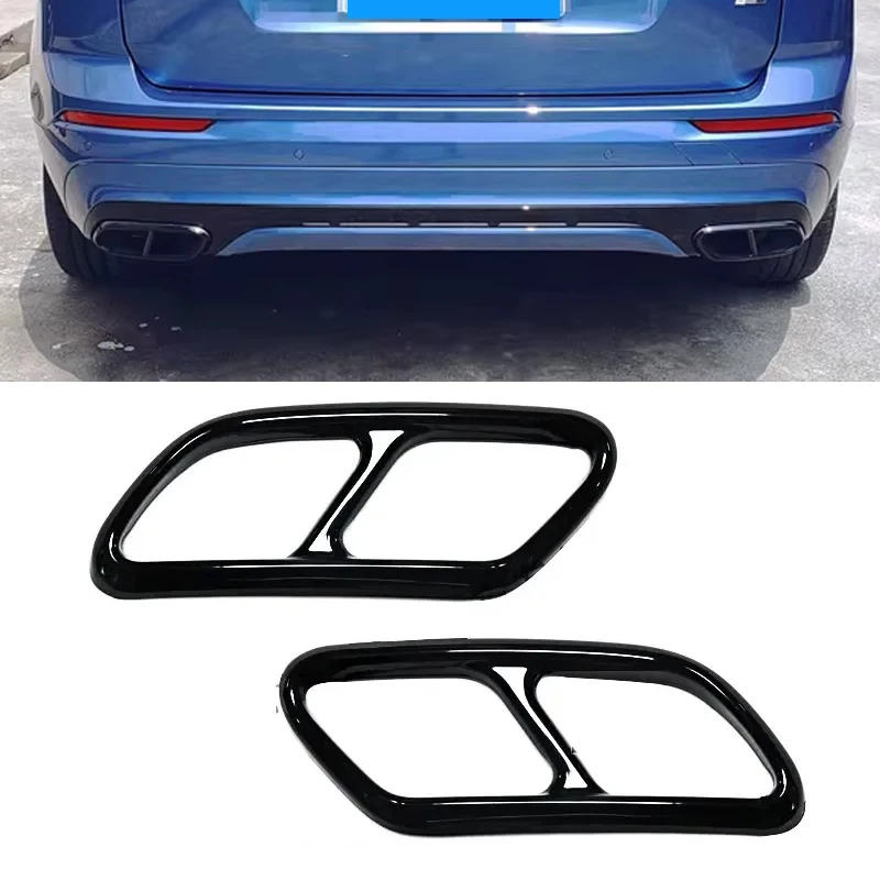 

Stainless Steel Gloss black For Volvo XC60 xc90 s90 v90 s60 xc40 Car tail throat exhaust pipe decorative cover car accessories