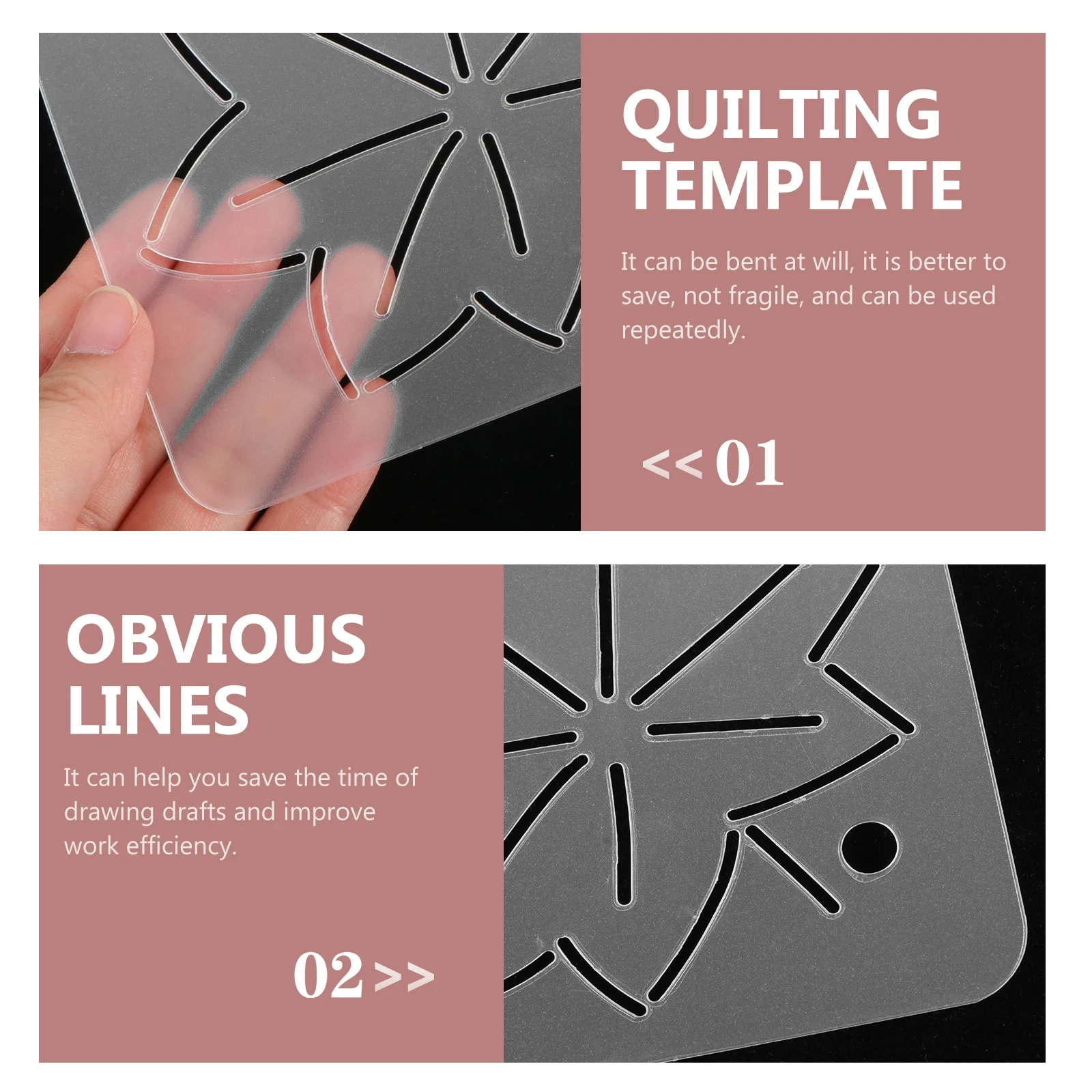 6pcs Quilting Diy Tools Flower Design Patchwork Stencils Template Sewing Ruler For Machine Quilting Free Reusable