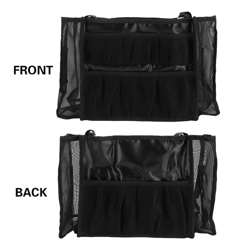 Imagen 2 del producto Bolsa de maquillaje portátil con rejilla transparente, soporte para brochas de maquillaje, bolsa organizadora de herramientas cosméticas, bolsa para brochas de maquillaje con hombro