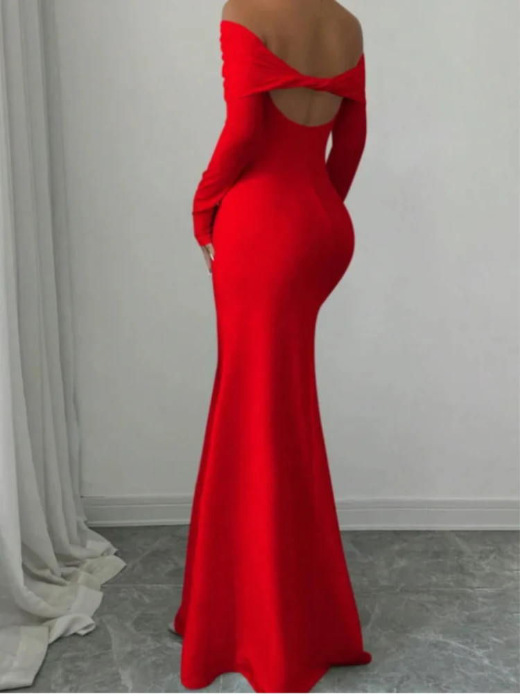 الأوروبية والأمريكية 2025 عبر الحدود الربيع/الصيف موضة فرنسية جديدة قطعة واحدة طوق سليم صالح عالية الخصر فستان مأدبة مثير