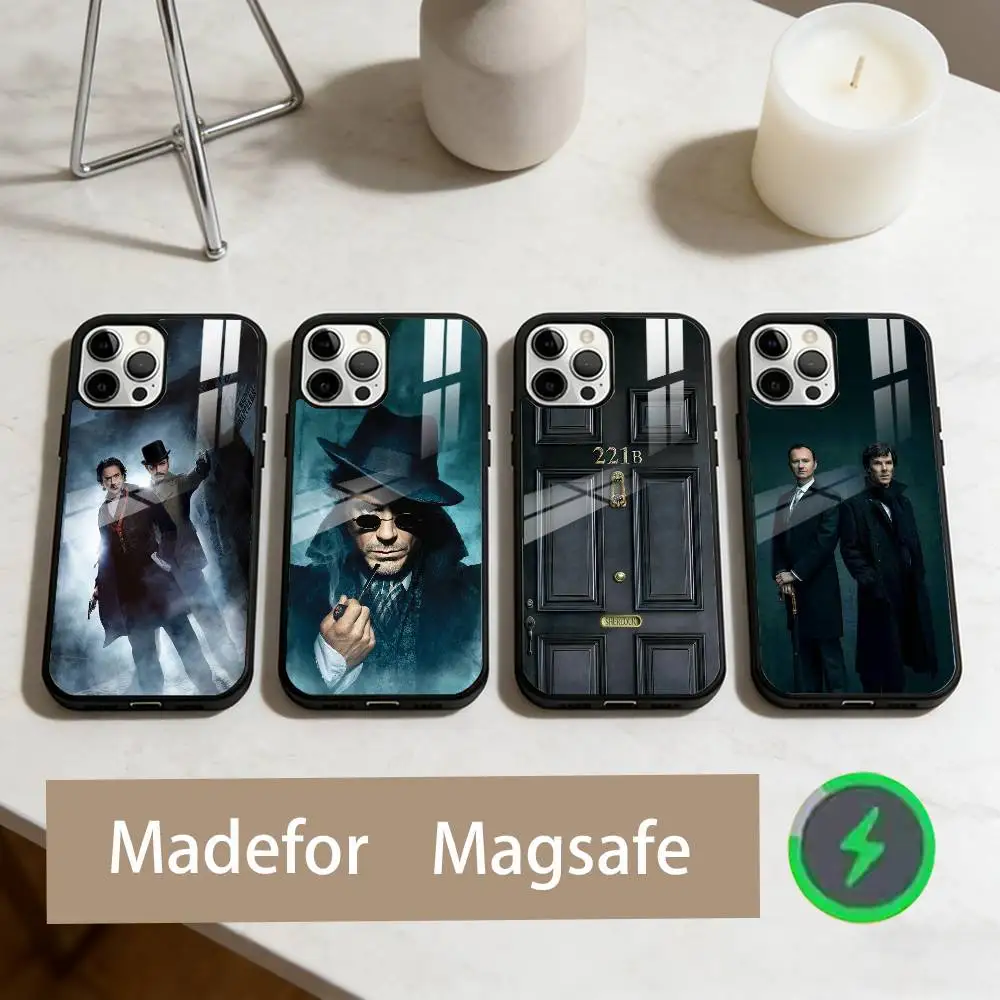 

221b S-Sherlock-Holmeses Phone Case For iPhone17,16,15,14,13,12,11 Plus,Pro Max Magnetic For Magsafe Wireless Charging