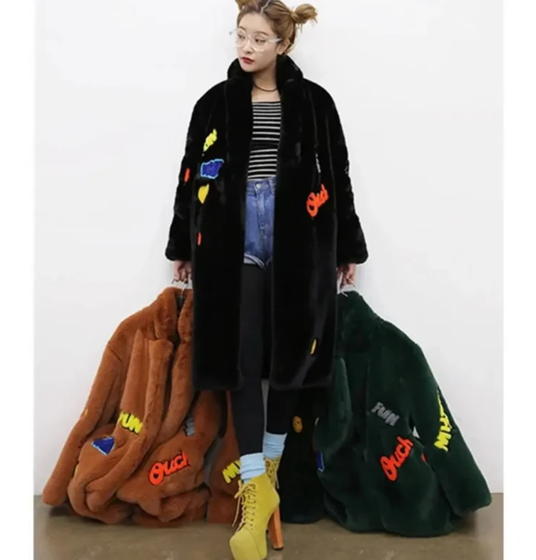 Nouveau Femmes hiver chaud fausse fourrure manteau à manches longues de luxe élégant moelleux fausse fourrure manteaux