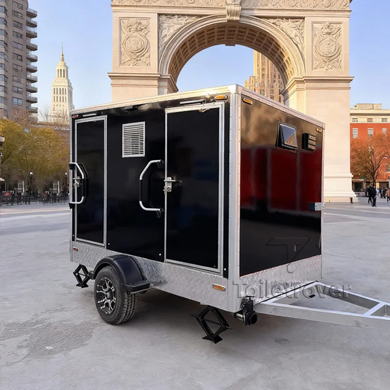 

High Quality Customized Portable Toilets Rental Caravan Trailer With Bathroom Portable Trailer Restroom