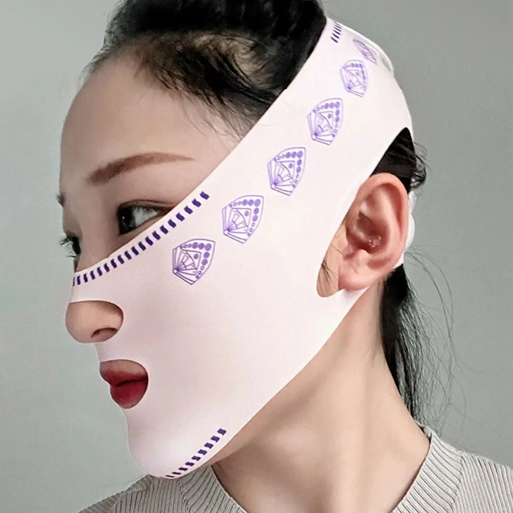

Adjustable V-Shaped Sleep Mask Breathable Elastic Lifting Tightening Mask Seamless Slimming Strap Facial Contouring