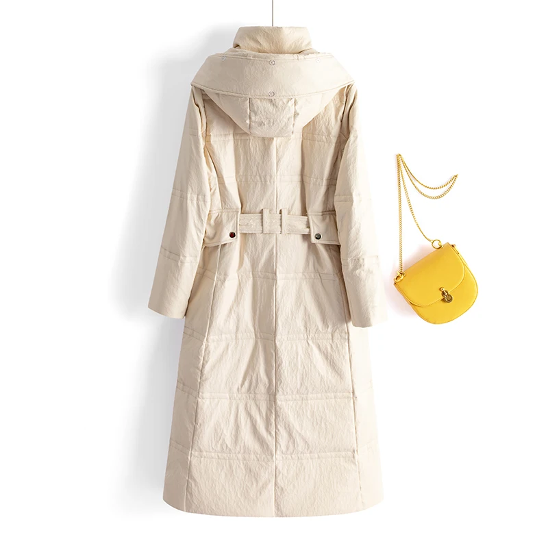 Cappotto Invernale 2025 in Vera Pelle di Pecora per Donna, Lunghezza Media con Cappuccio, Pelliccia Rinforzata, Chiusura con Cerniera, Stile Elegante per il Pendolarismo