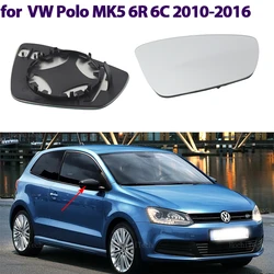 Heated Clear Rearview Side Mirror Glass Lens For Volkswagen VW Polo 5 MK5 6R 6C 2010-2016 Left or Right Heated Side Mirror Glass