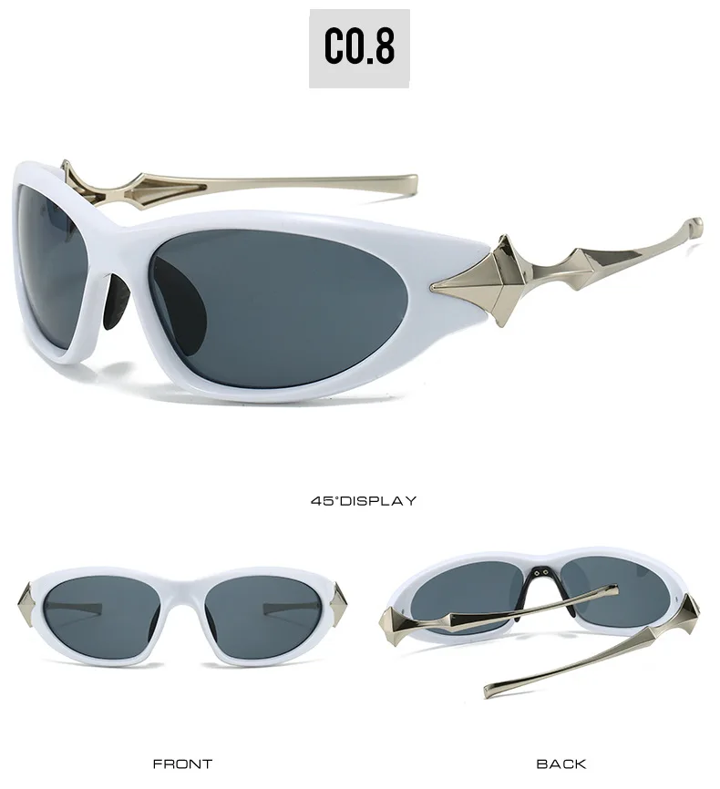 Vintage Legierung Stern Bein Y2K Sonnenbrille für Männer Neue Mode Spiegel Pilot Punk Sonnenbrille Frauen Sexy Hip Hop Shades Fahren Uv400 – Detail 15