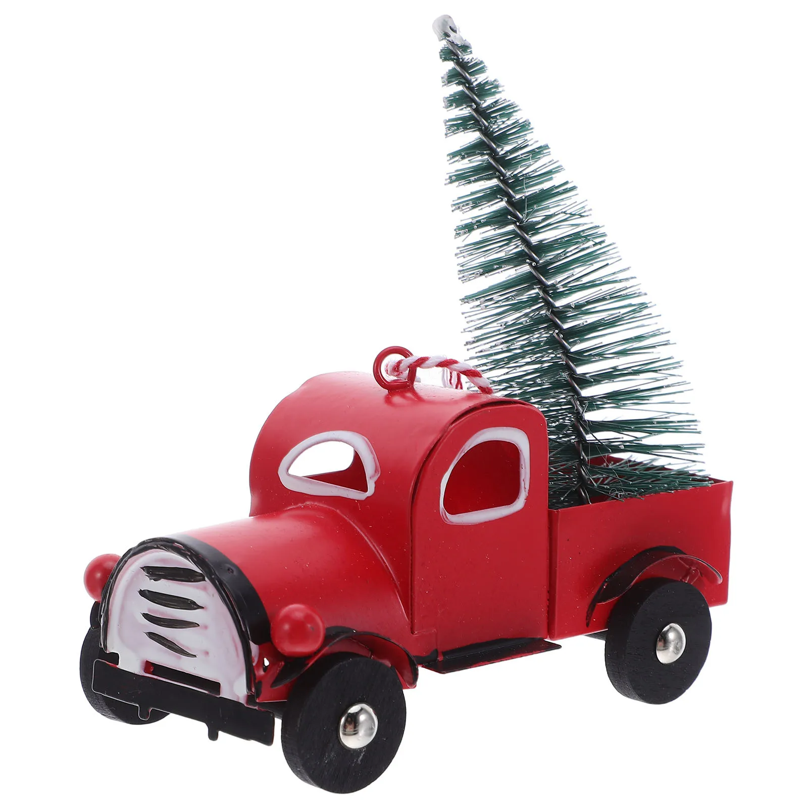 

Small Iron Car Pickup Christmas Tree Hanging Ornament Retro Pendant Xmas Party Holiday Decoration Christmas Red Truck Ornament