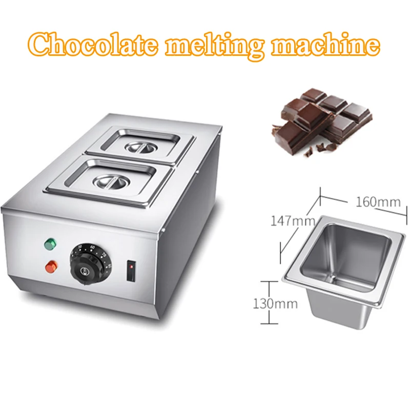 

Chocolate Melting Pots Electric Warmer Cocoa Hot Cacao Melter Tempering Machine Commercial Two Tanks Heating Stove