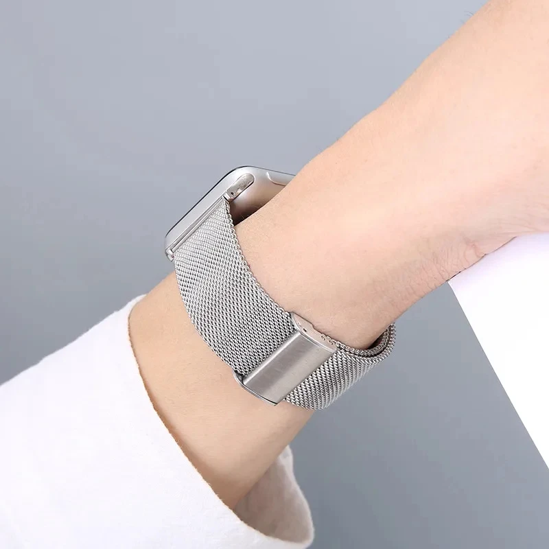 حزام من الفولاذ المقاوم للصدأ لساعة أبل 41 ملم 46 ملم 45 ملم 49 ملم 42 ملم 40 44 ملم سوار ميلانو iWatch Series 10 9 8 7 SE Ultra 2 معصمه