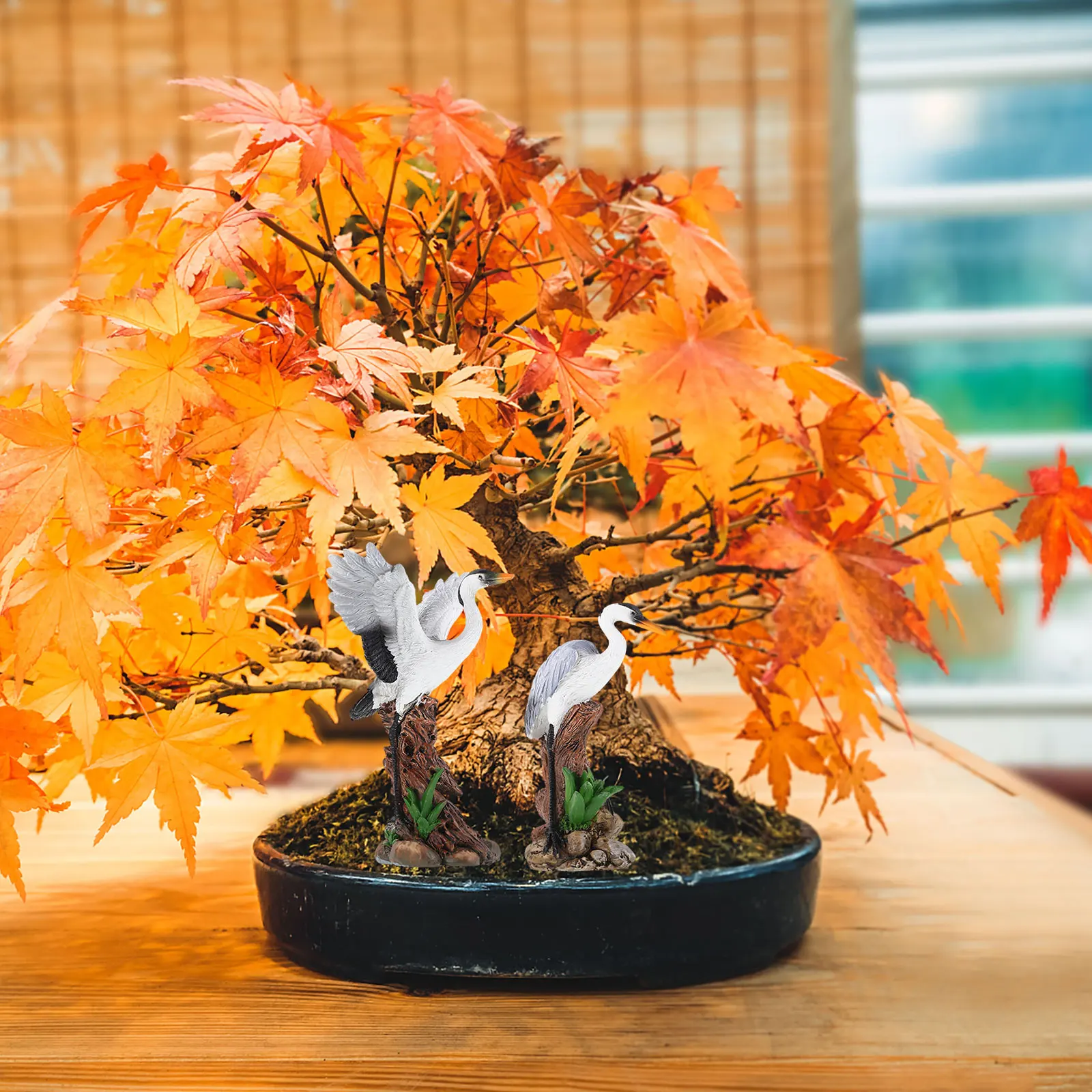 

2pcs Bird Sculpture Resin Miniature Garden Decor Home Office Ornament Landscape Adornment Outdoor Bonsai Accessories