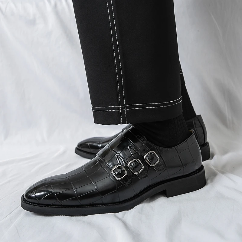 Brand Italian Style Man Business Pointed Leather Shoes Quality Comfortable Casual Loafers Party Wedding Formal Men Leather Shoes